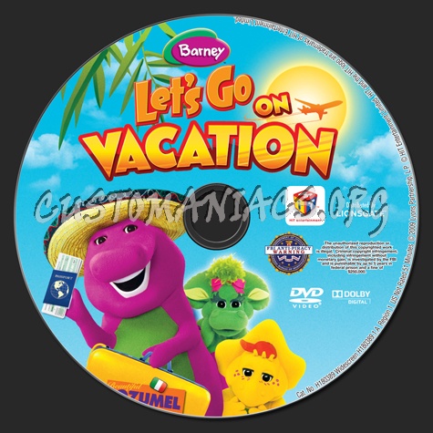 Barney: Let's Go On Vacation dvd label