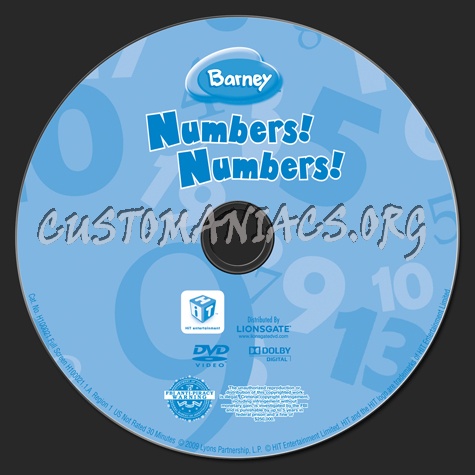 Barney: Numbers! Numbers! dvd label