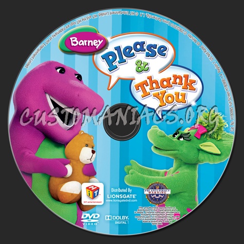 Barney: Please & Thank You dvd label