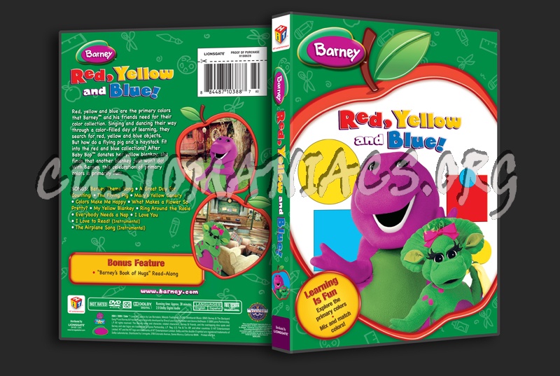 Barney: Red, Yellow and Blue! dvd cover