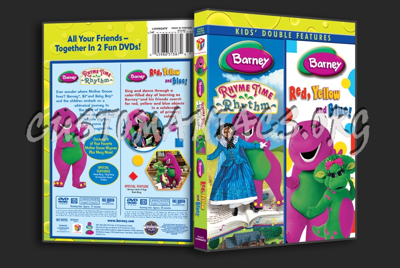 Barney: Rhyme Time Rhythm / Red, Yellow and Blue! dvd cover