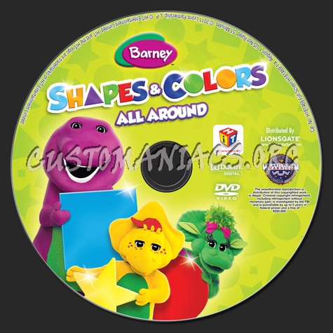 Barney: Shapes & Colors All Around dvd label