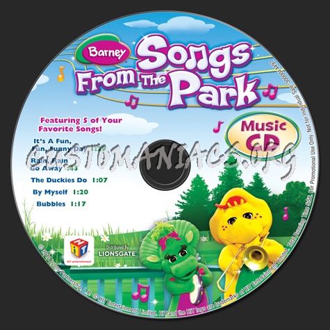 Barney: Songs From the Park dvd label