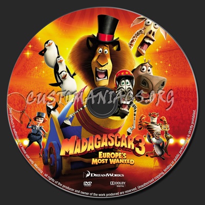 Madagascar 3 - Europe's Most Wanted dvd label