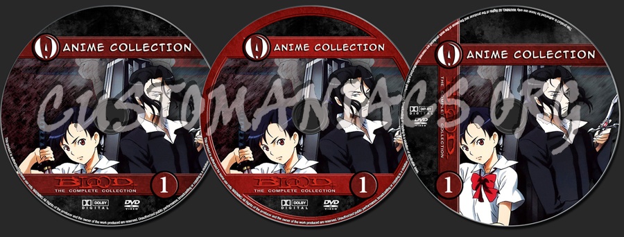 Anime Collection Blood+ Complete Collection dvd label