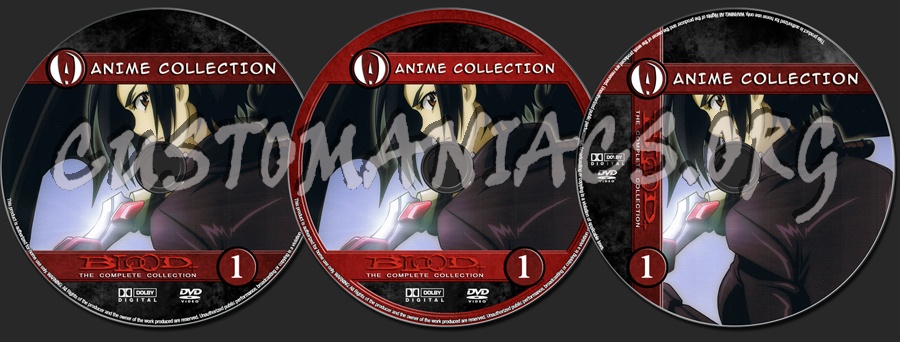 Anime Collection Blood+ Complete Collection dvd label