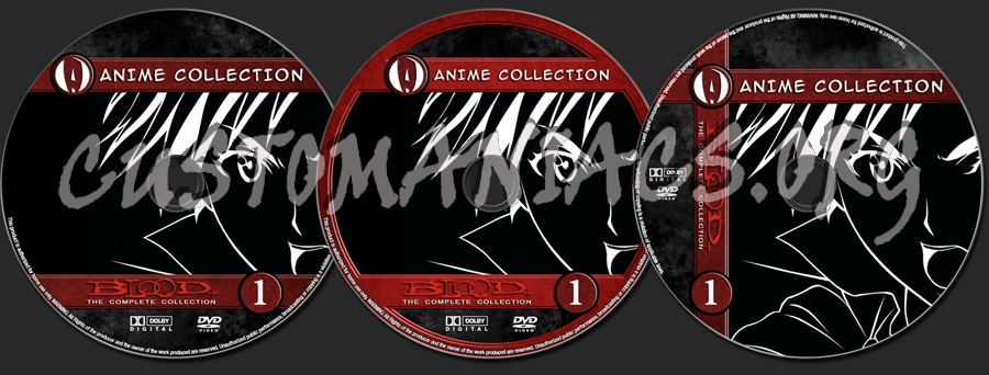 Anime Collection Blood+ Complete Collection dvd label