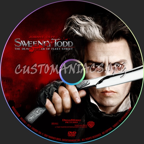 Sweeney Todd The Demon Barber of Fleet Street dvd label