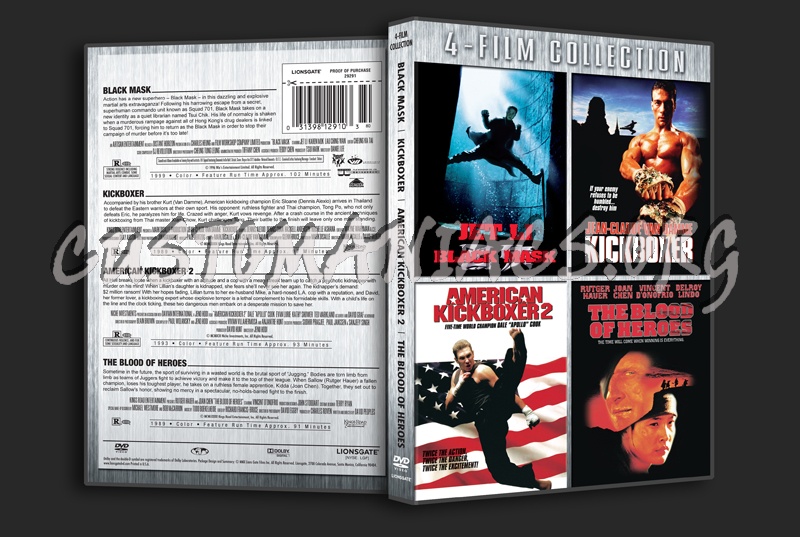 Black Mask / Kickboxer / American Kickboxer 2 / The Blood of Heroes dvd cover