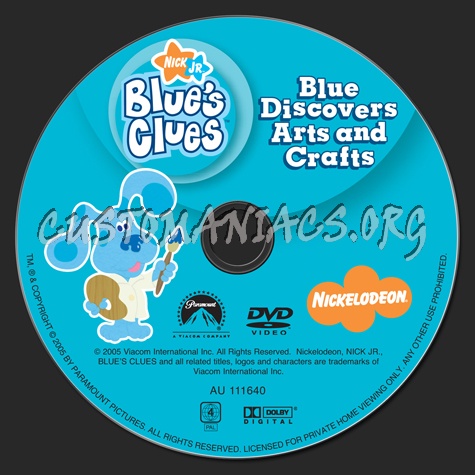Blue's Clues: Blue Discovers Arts and Crafts dvd label