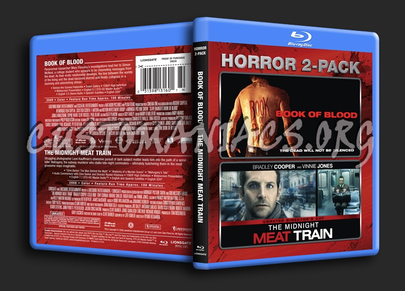 Book of Blood / The Midnight Meat Train blu-ray cover