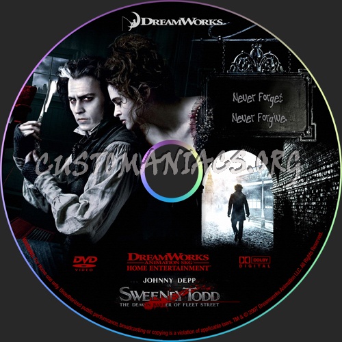 Sweeney Todd: The Demon Barber of Fleet Street dvd label
