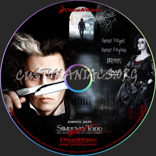 Sweeney Todd:The Demon Barber of Fleet Street dvd label