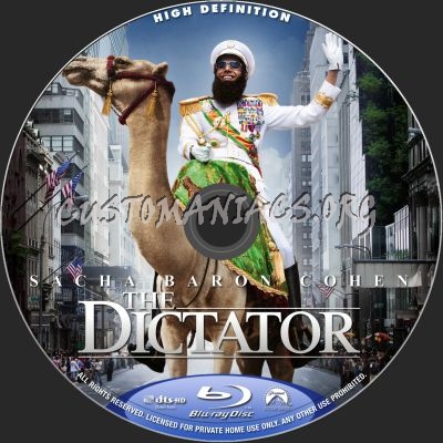 The Dictator blu-ray label