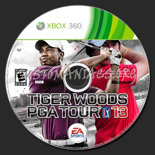 Tiger Woods PGA Tour 13 dvd label