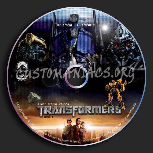 Transformers 2 Disc SE dvd label