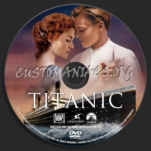 Titanic dvd label