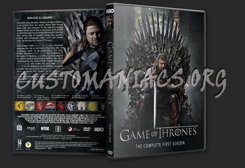 Game of Thrones Season 1 and 2 dvd cover