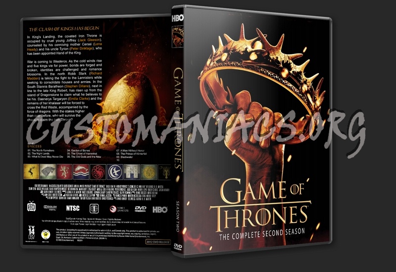 Game of Thrones Season 1 and 2 dvd cover