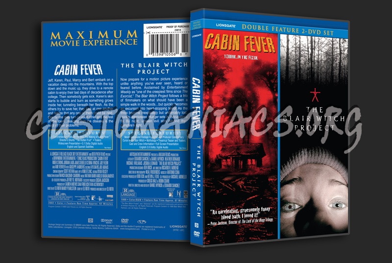 Cabin Fever / The Blair Witch Project dvd cover
