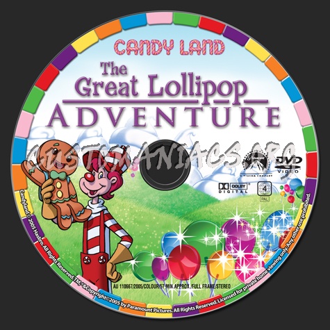Candyland The Great Lollipop Adventure dvd label