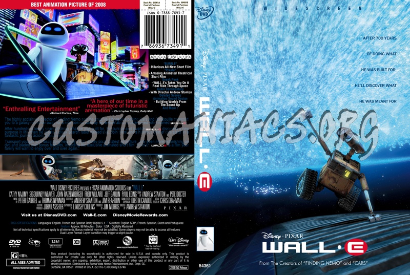 Wall E dvd cover