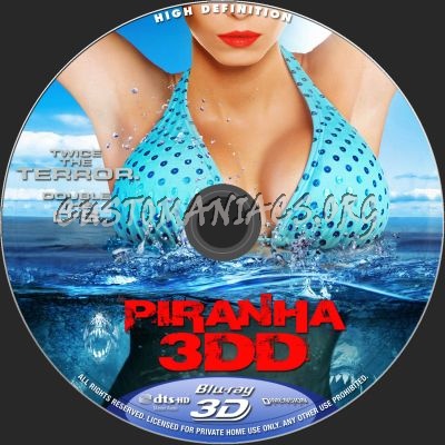 Piranha 3DD (2D+3D) blu-ray label