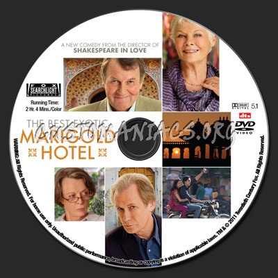 The Best Exotic Marigold Hotel dvd label