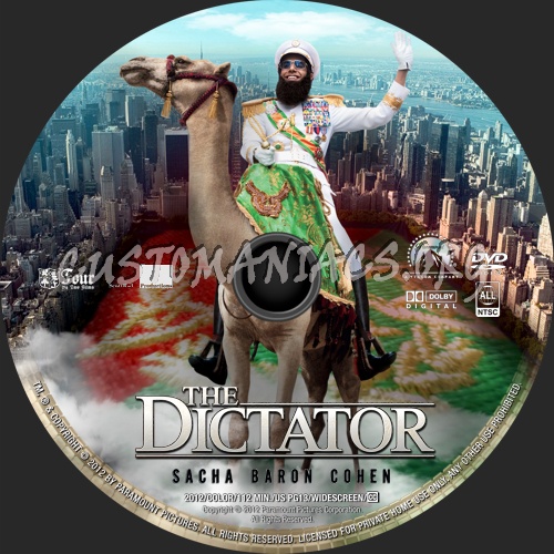 The Dictator (2012) dvd label