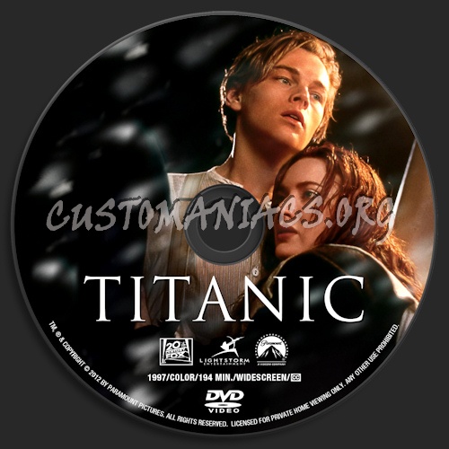 Titanic dvd label