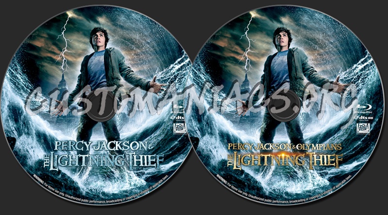 Percy Jackson & the Olympians: The Lightning Thief blu-ray label