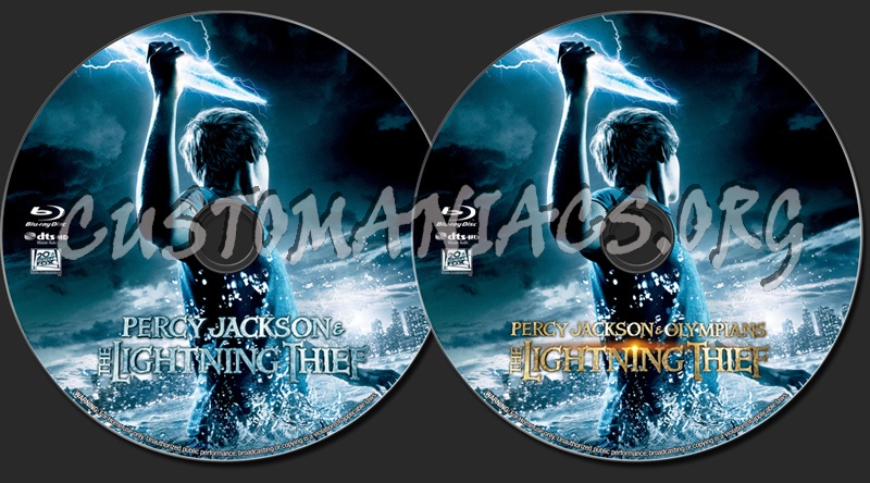 Percy Jackson & the Olympians: The Lightning Thief blu-ray label