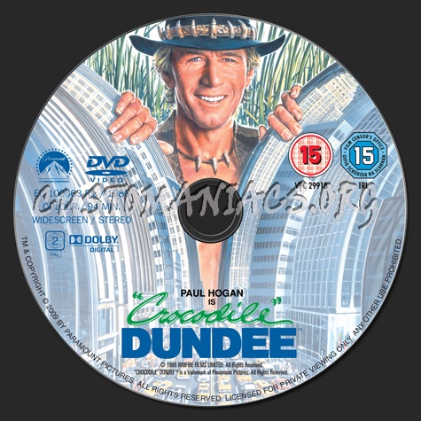 Crocodile Dundee dvd label