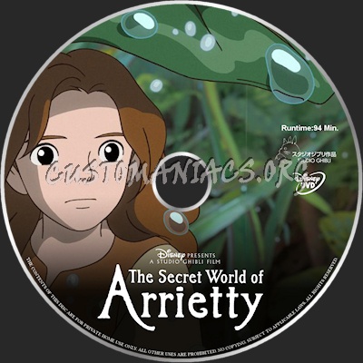 The Secret World of Arrietty dvd label