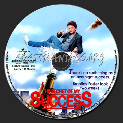 The Secret Of My Success dvd label