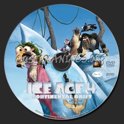 Ice Age 4 Continental Drift dvd label