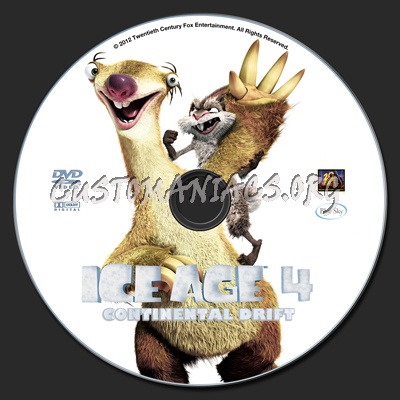 Ice Age 4 Continental Drift dvd label