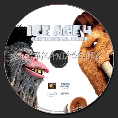 Ice Age 4 Continental Drift dvd label