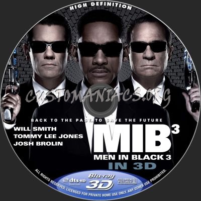Men In Black 3 (2D + 3D) blu-ray label