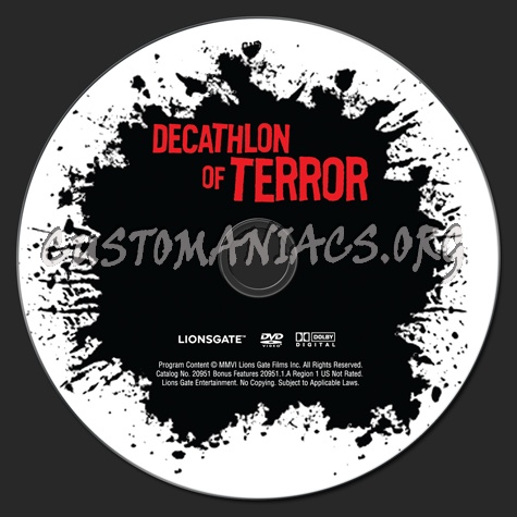 Decathlon of Terror dvd label