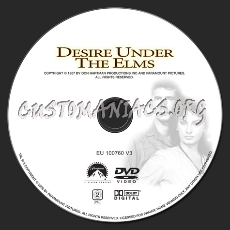 Desire Under the Elms dvd label