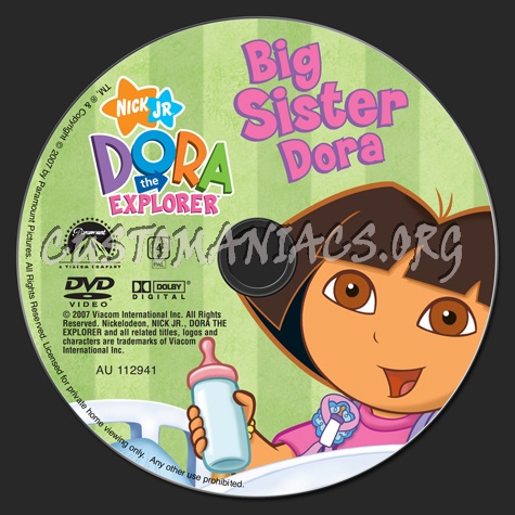 Dora the Explorer Big Sister Dora dvd label