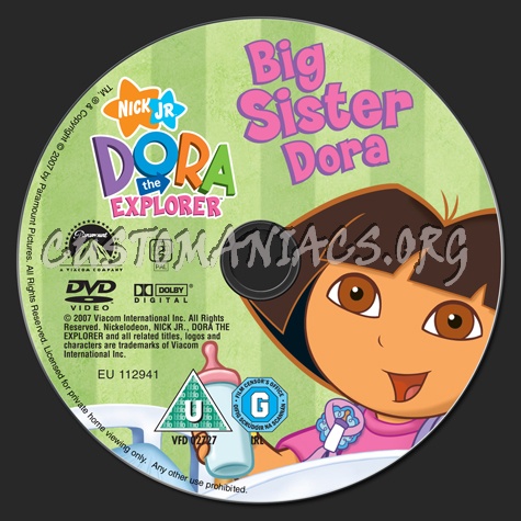 Dora the Explorer Big Sister Dora dvd label