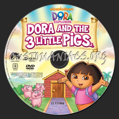Dora the Explorer Dora and the 3 Little Pigs dvd label