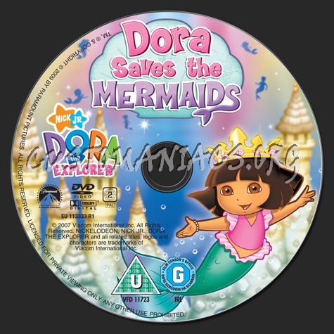 Dora the Explorer Dora Saves the Mermaids dvd label