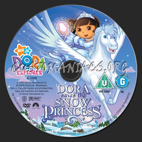 Dora the Explorer Dora Saves the Snow Princess dvd label