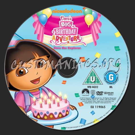 Dora the Explorer Dora's Big Birthday Adventure dvd label