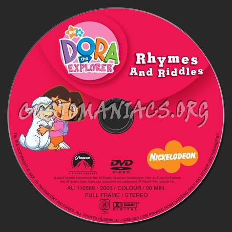 Dora the Explorer Rhymes and Riddles dvd label