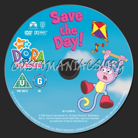 Dora the Explorer Save the Day! dvd label