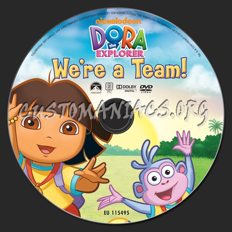 Dora the Explorer We're a Team! dvd label